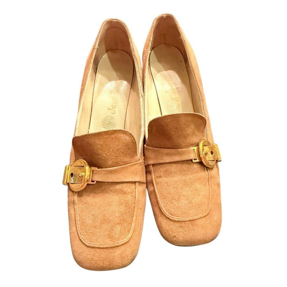 Jack Rogers Vintage Pumps Chunky Heel Gold Buckle Sz. 6 1980’s 1990’s